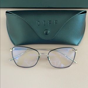 DIFF Charlotte gold matte black Bluelight eyeglass